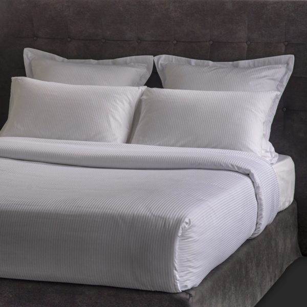 Bed Linen Satin Strips Polycotton Milano 140 Grs M2 Professional Hotel Linvosges Hotellerie