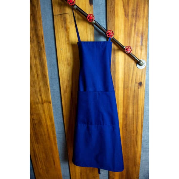 Bib Kitchen Apron With Pocket Augustin Blue Polycotton 270grs/m²