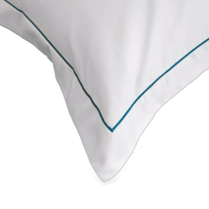 BRUNATE PILLOWCASE VOLANT BOURDON BLUE GREEN - QUALITY LINVOSGES HOTELLERIE