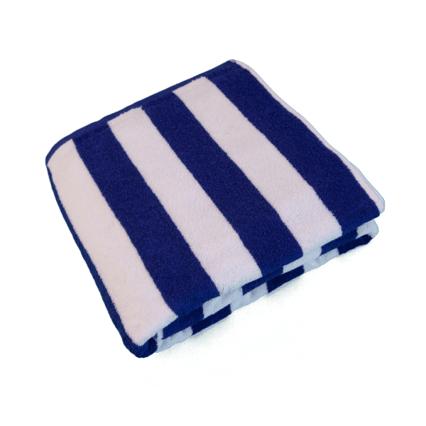 TOALLA DE PISCINA 420G RAYAS BLANCO AZUL - PROFESIONAL HOTEL SPA - LINVOSGES HOTELLERIE