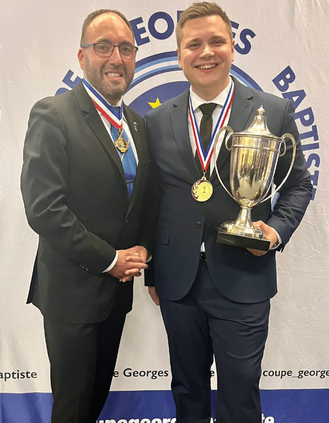 Mickael BOUVIER - restaurant la Pyramide à Vienne (38) et Cédric COVAREL - Maître d'hôtel et vainqueur de la Coupe Georges Baptiste catégorie Professionnels