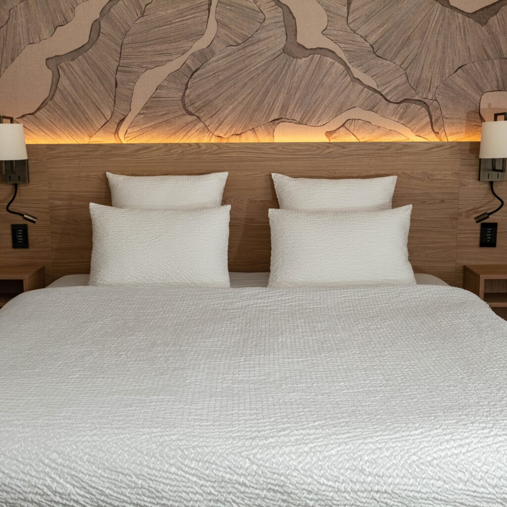 Linge de lit seersucker polycoton Nuages - Hôtel, professionnel et chambre d'hôtes - Linvosges hôtellerie