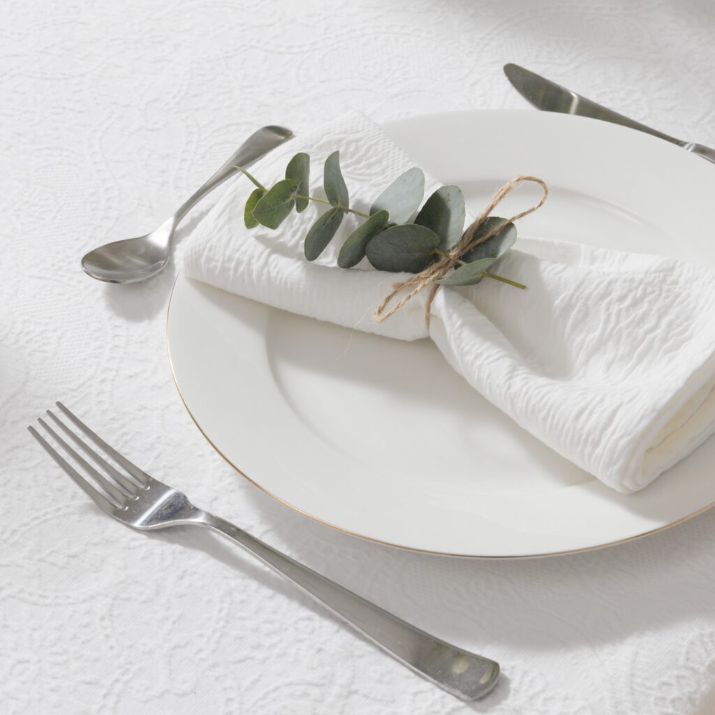 Serviette de table piqué de coton A CHEVERNY - Linge de table restaurant, hôtel, professionnel - Linvosges hôtellerie