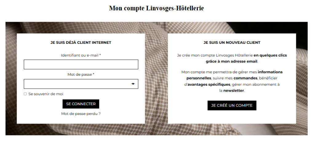 Mon Compte Linvosges hôtellerie
